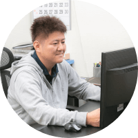 PCでの作業の様子