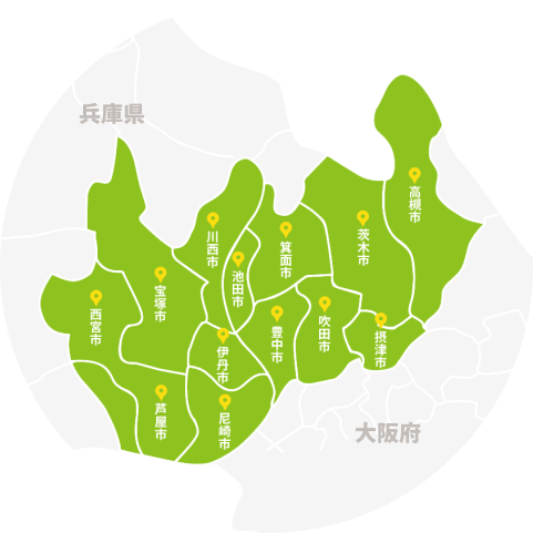 関西のマップイラスト